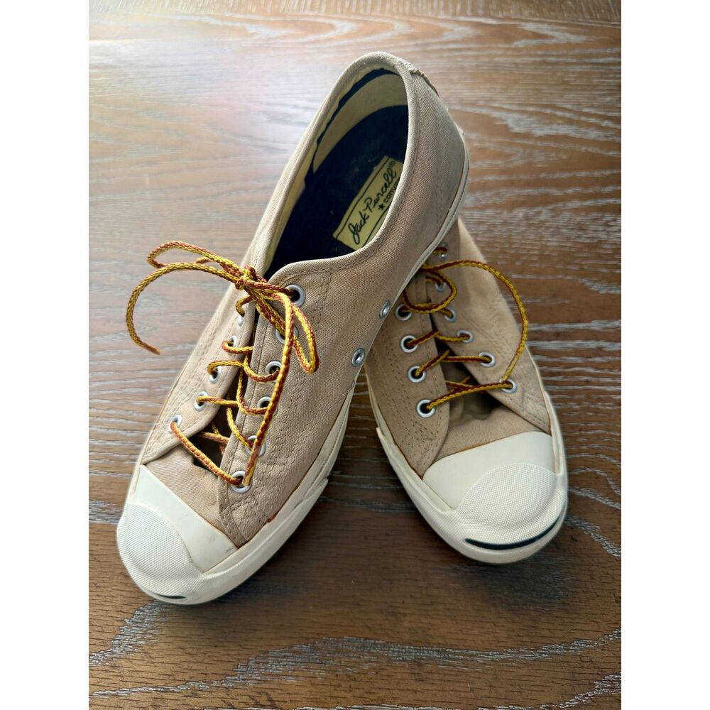 Jack Purcell Converse Tan Low Top Canvas Lace Up Sneakers Unisex